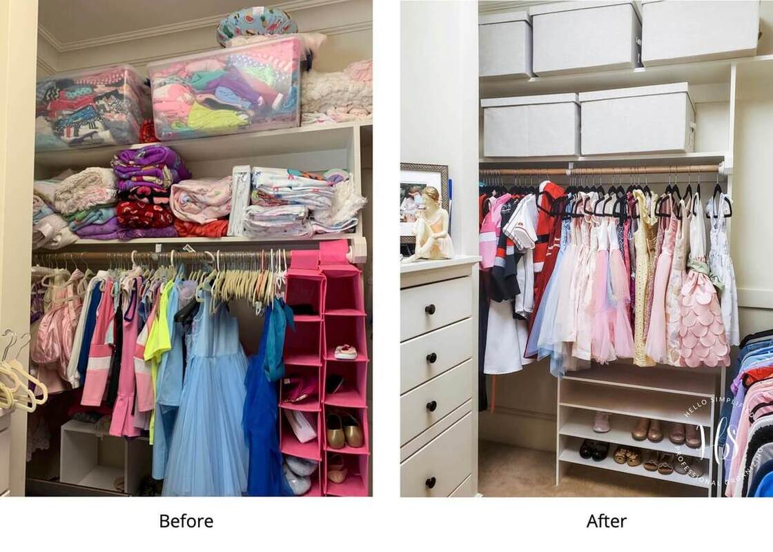 Girls closet before and after cary nc